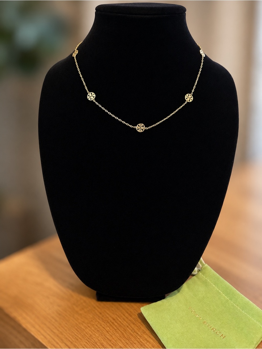Tory Burch Miller Gold Delicate Logo Necklace